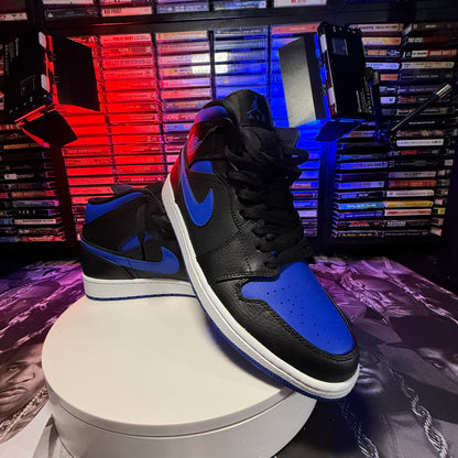 VNDS Air Jordan 1 Mid Black/Hyper Royal-White 654724-088 Size 12