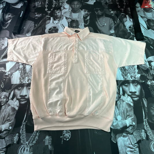 Vintage 80's Classics by Palmland Polo Shirt Large Peach