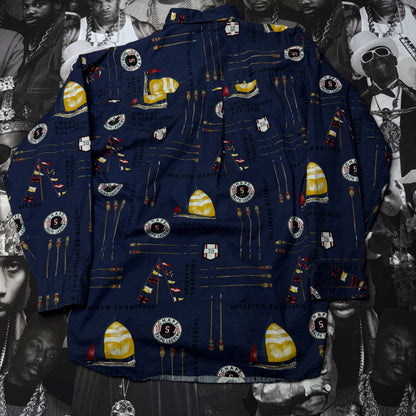 Vintage 90's Chaps Ralph Lauren Nautical Allover Print Button Down Shirt SZ Large