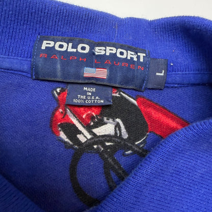 Polo Ralph Lauren Vintage 90's Polo Sport Aviator Shirt Mens L Blue