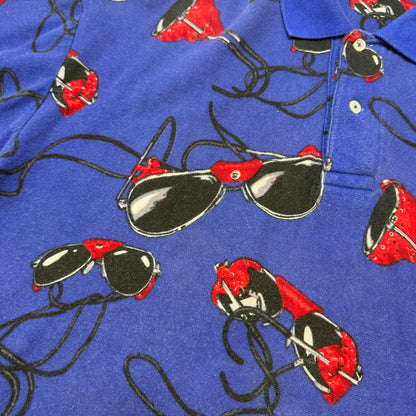Polo Ralph Lauren Vintage 90's Polo Sport Aviator Shirt Mens L Blue