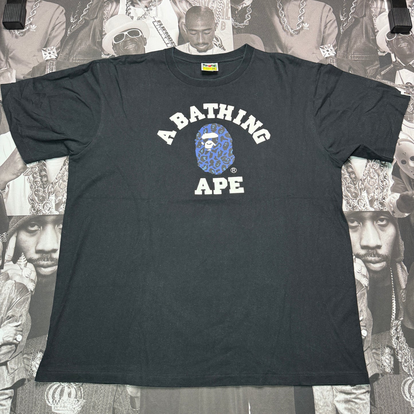 Vintage BAPE Leopard Camo College Tee SZ XXL A Bathing Ape