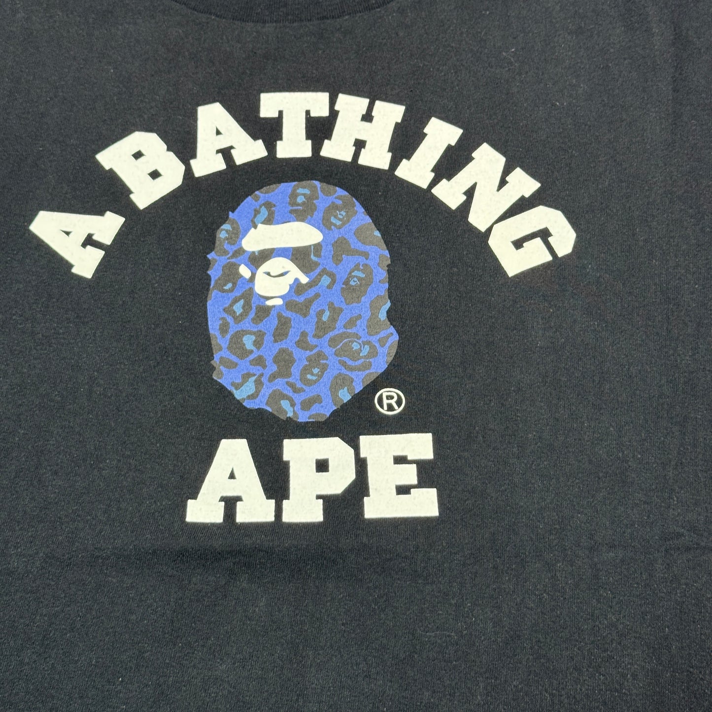 Vintage BAPE Leopard Camo College Tee SZ XXL A Bathing Ape