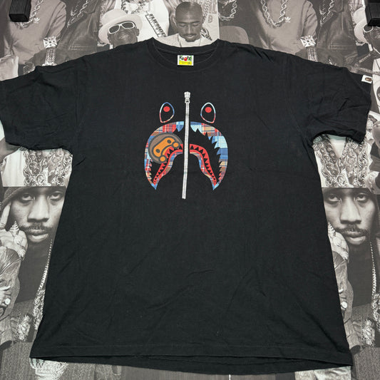 Vintage BAPE Shark Zip Up Tee SZ XXL A Bathing Ape