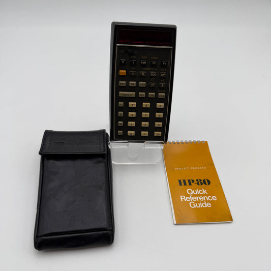 Vintage Hewlett Packard HP 80 Calculator Brown with Original Case and Guide