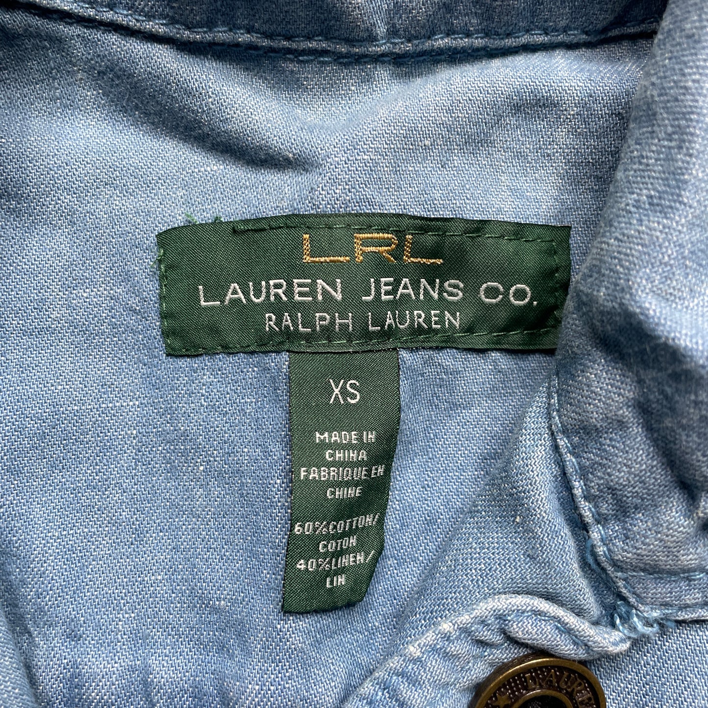 Vintage LRL Lauren Jeans Co Lightweight Denim Jacket XS by Ralph Lauren