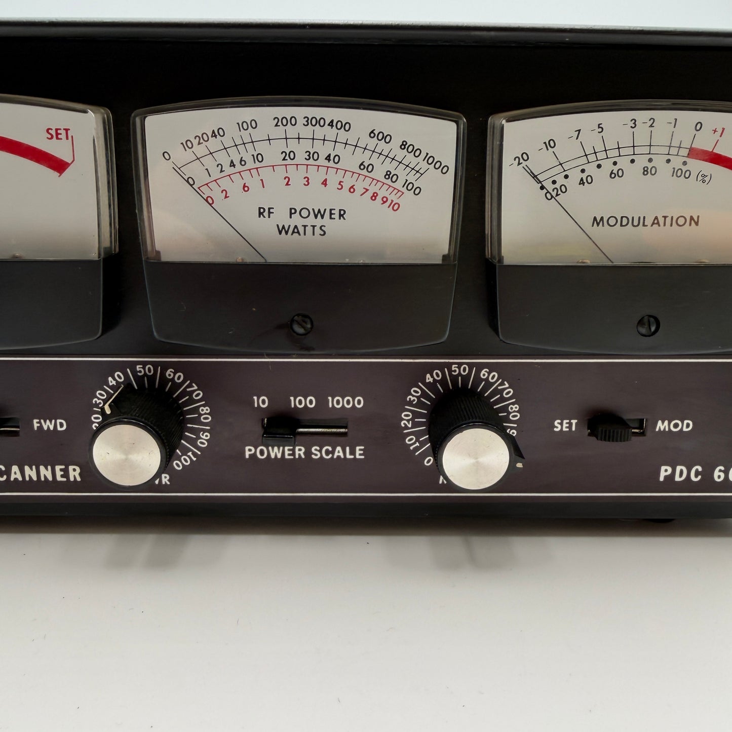 Vintage PDC 600 RF Analog Power Scanner - Black Modulation SWR Meter Untested