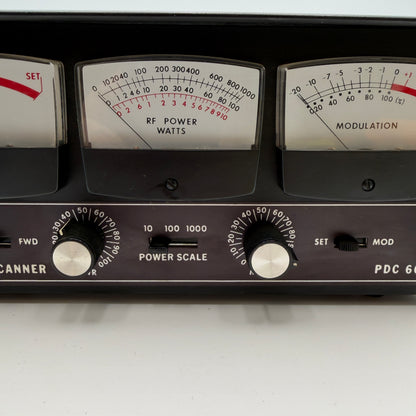 Vintage PDC 600 RF Analog Power Scanner - Black Modulation SWR Meter Untested