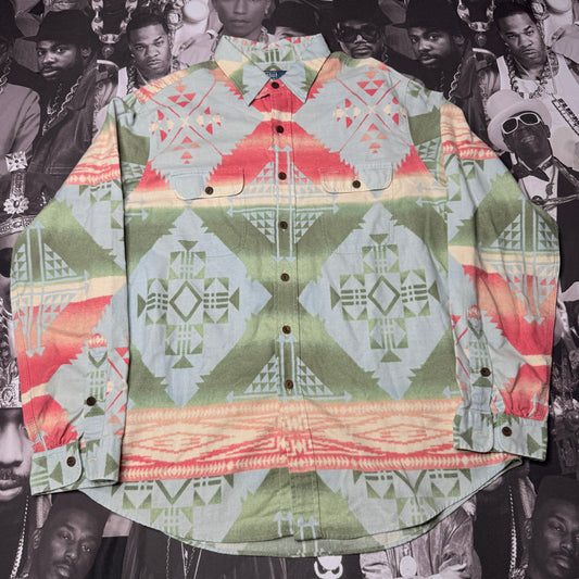 Vintage Polo Ralph Lauren Aztec Shirt Navajo Jacquard Lebowski Flannel XL