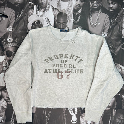 Vintage Polo Ralph Lauren Oversized Crop Top Crewneck Sweatshirt Siz XL