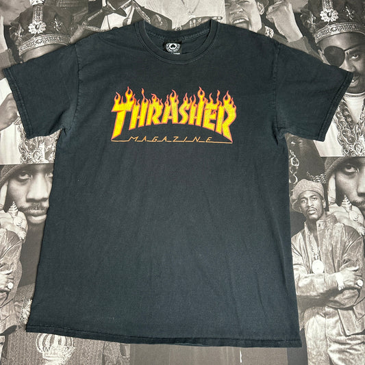 Vintage Thrasher Magazine Skater Tee Size Medium Black