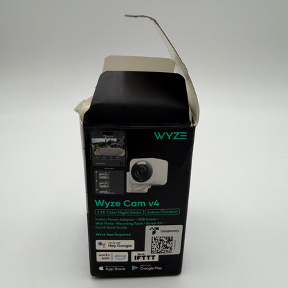 Wyze Cam v4 Security Camera White Used With Box