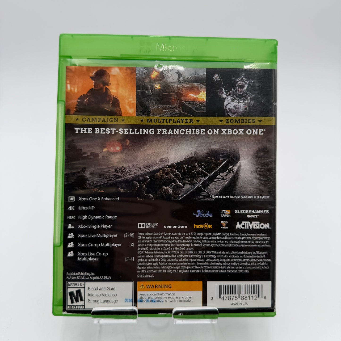 Xbox One Call of Duty WWII Video Game With Box