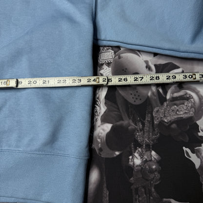Zara Boxy Fit Crew Neck Sweatshirt Light Blue Medium