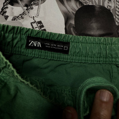 Zara Cargo Shorts XL Faded Green