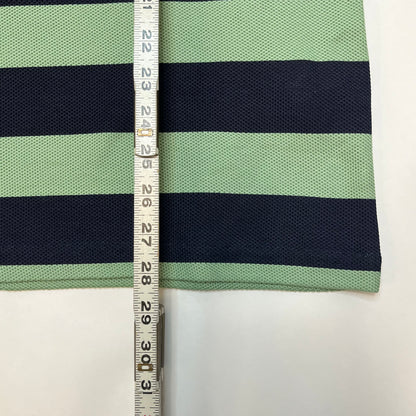 Zara Mens Mesh Short Sleeve Polo Shirt XL Green Black Used