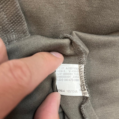 Zara Mens Knit Short Sleeve Shirt XL Brown Used