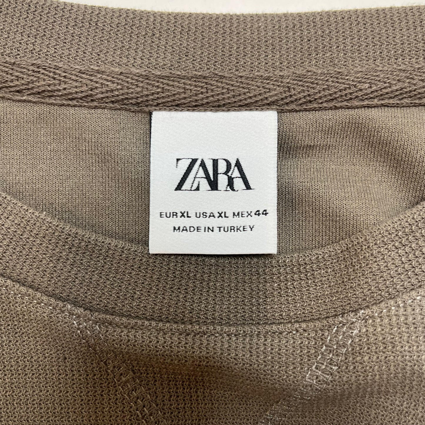 Zara Mens Knit Short Sleeve Shirt XL Brown Used