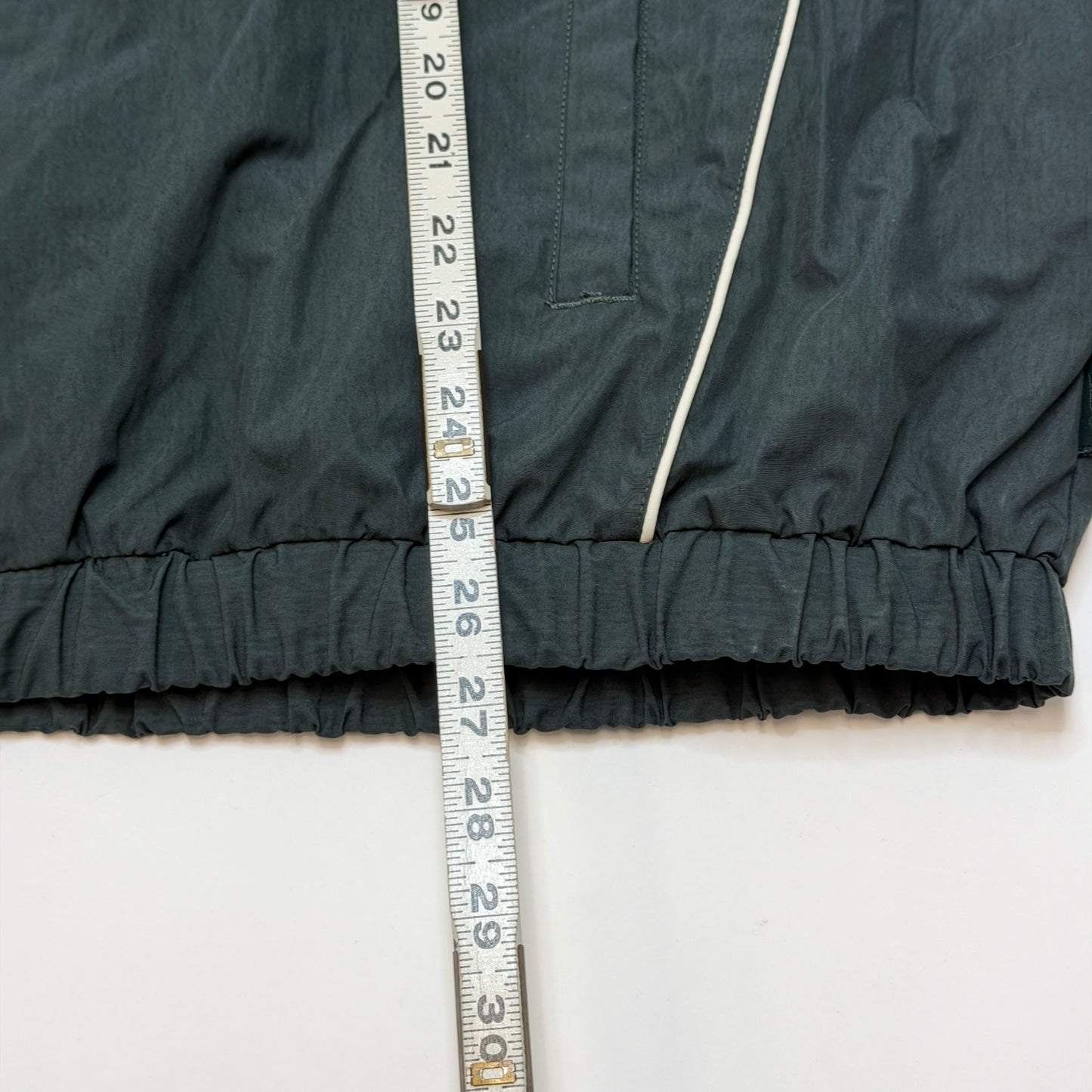 Zara Men's Track Jacket XL Dark Green Nylon Piping Full Zip Windbreaker NWT
