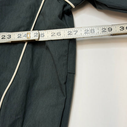 Zara Men's Track Jacket XL Dark Green Nylon Piping Full Zip Windbreaker NWT
