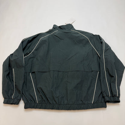 Zara Men's Track Jacket XL Dark Green Nylon Piping Full Zip Windbreaker NWT