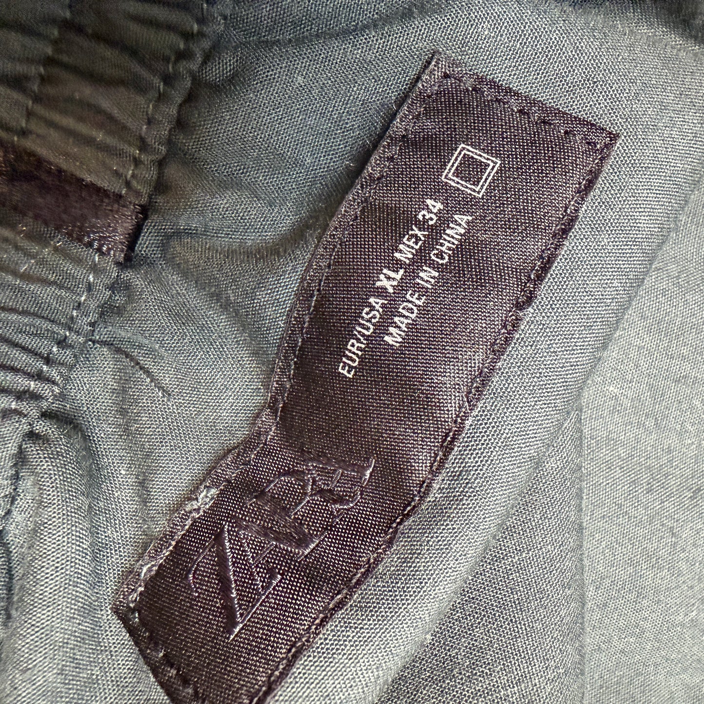 Zara Men's Track Pants XL - Dark Green Nylon Drawstring Joggers