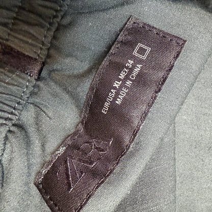 Zara Men's Track Pants XL - Dark Green Nylon Drawstring Joggers