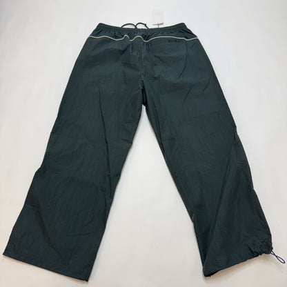 Zara Men's Track Pants XL - Dark Green Nylon Drawstring Joggers