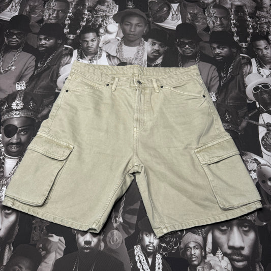 Zara Twill Cargo Bermuda Shorts Beige Size 36
