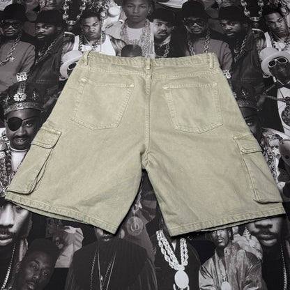 Zara Twill Cargo Bermuda Shorts Beige Size 36