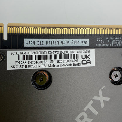 Zotac Gaming Twin Edge OC GeForce RTX 5070 12GB GDDR7 Graphics Card