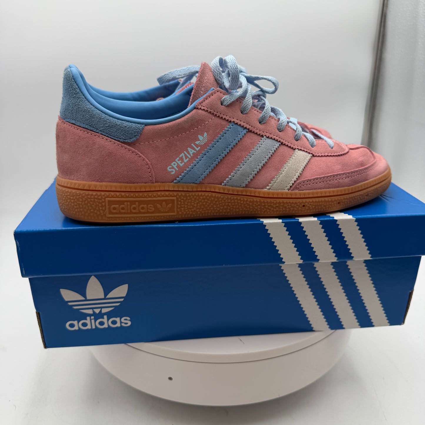 adidas Women's Handball Spezial Semi Pink Spark Blue IG1974 Size 9.5 Used With Box