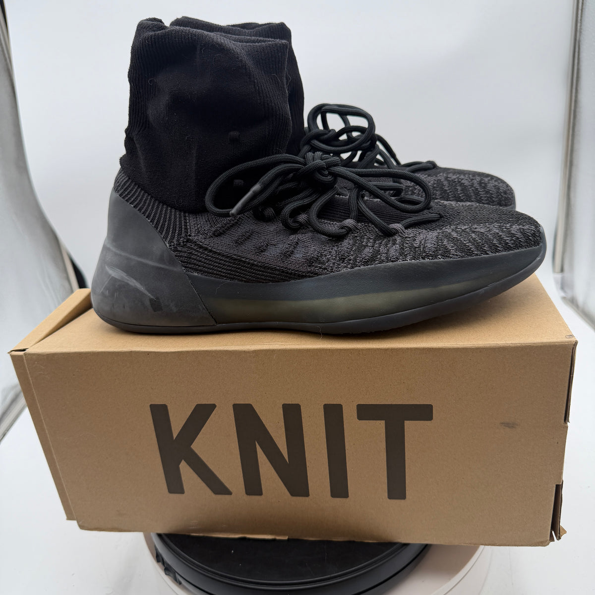 adidas Yeezy BSKTBL Knit Slate Onyx Black Sneakers Size 10 HQ6762